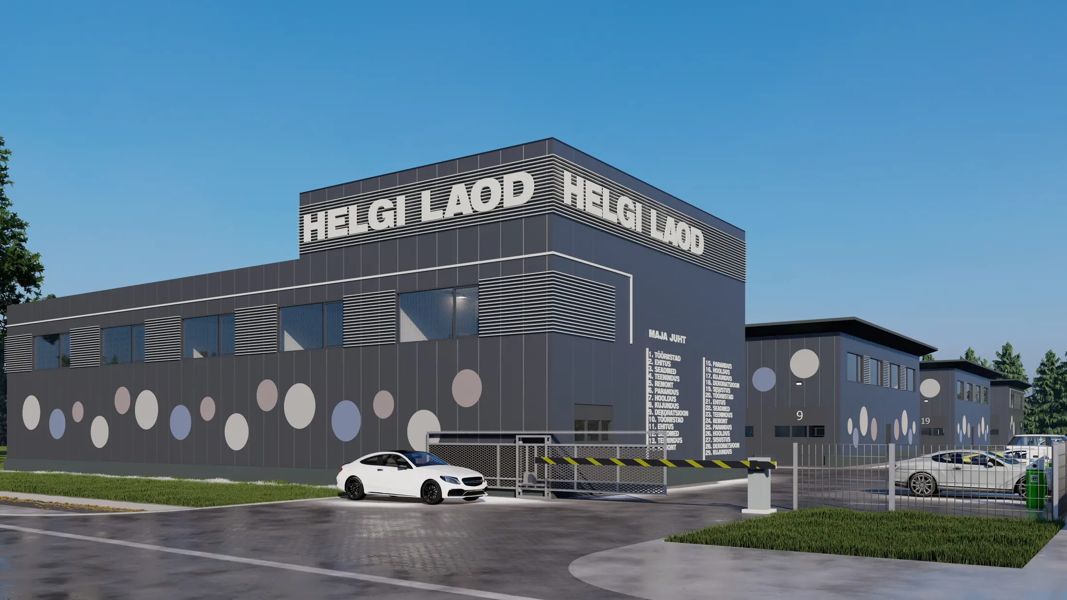 Helgi Laod — hoone nurk ja silt